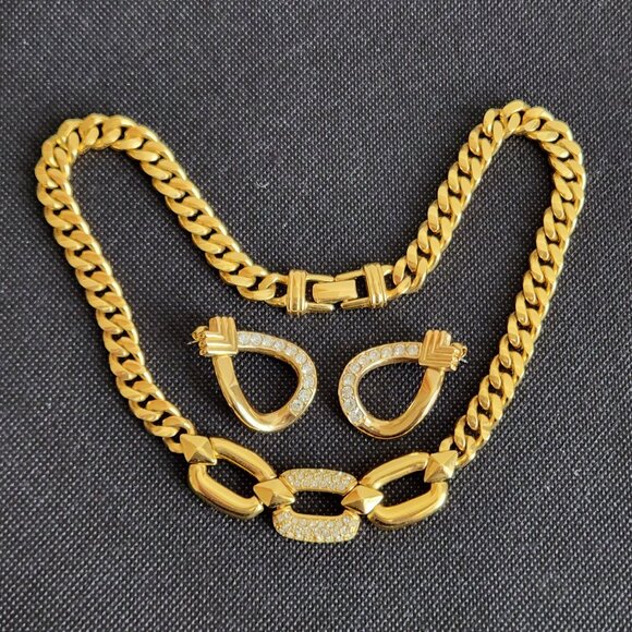 1980 S.A.L (SWAROWSKI FOR THE USA) VINTAGE NECKLACE & EAR RINGS WITH CLEAR CRYS - Picture 6 of 7